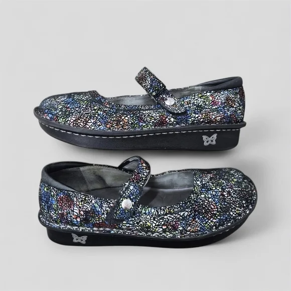 Alegria Belle Cathedral Slim Mary Jane Shoes Multi-Color LeatherSize: EU 39 US - Picture 4 of 14